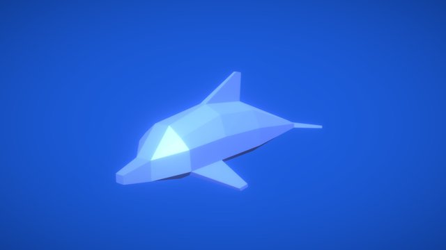 Low Poly Dolphin 3D Model