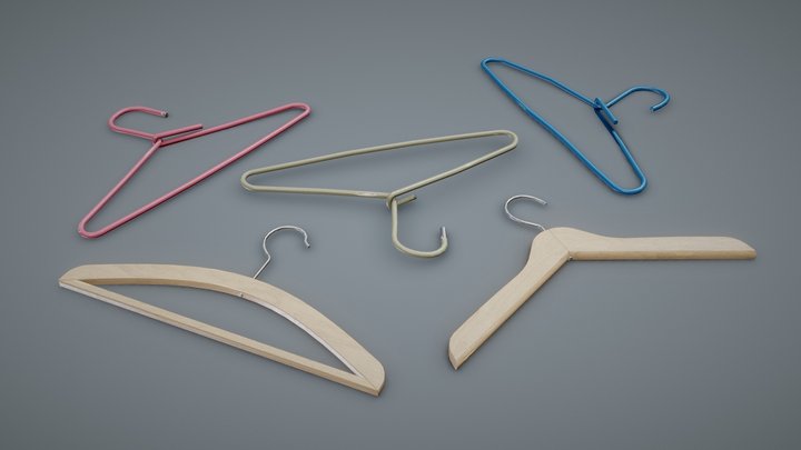 Soviet Cloth Hangers Clean and Dirty 3D Model