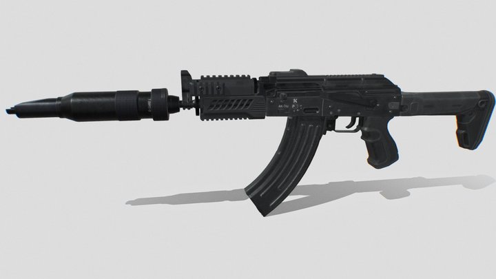 AKSU-74 game ready 3D Model