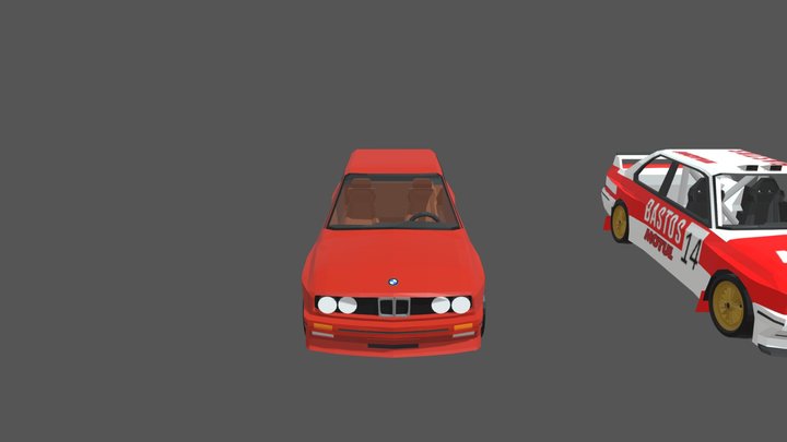 Bmw M3 E30 Low Poly +Rally 3D Model