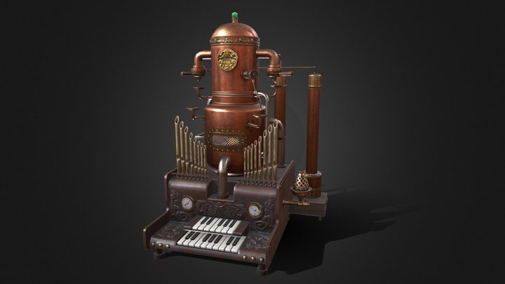 Pipe Organ Espresso Machine 3D Model