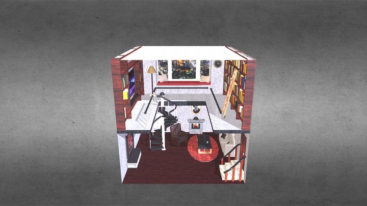 Home Library 3D Model
