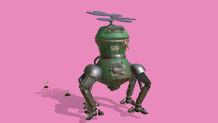 DAE Robuddy - RecycloBot Animated 3D Model