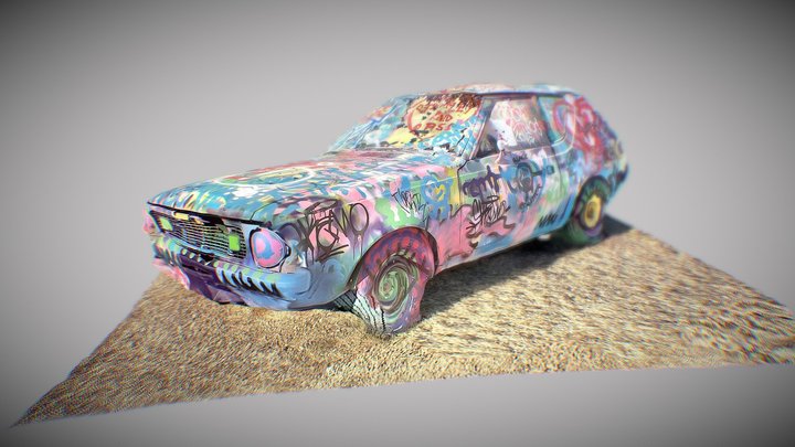 Spray Painted Car 3D Model