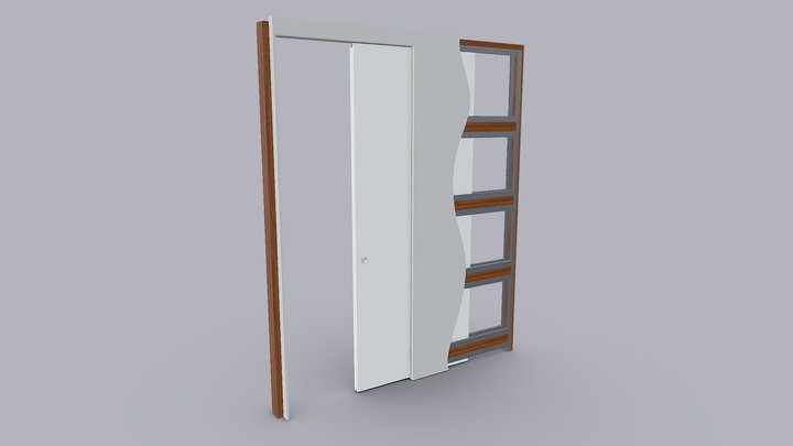 Single Pocket Door 3D Model