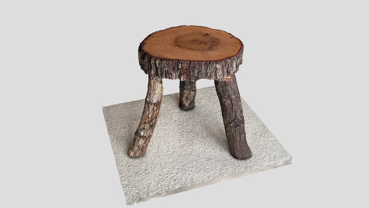 Wooden Stool 3D Model
