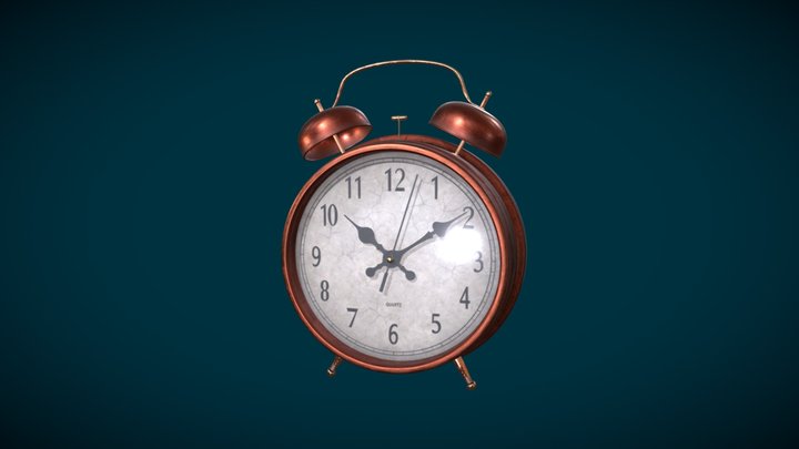 Metal Clock Home Interior 3D Model