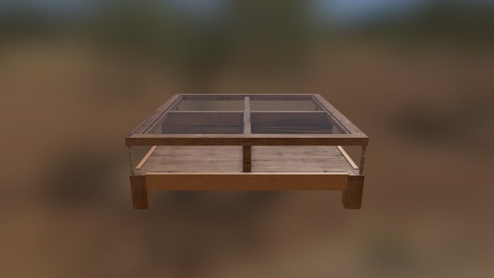 Table Wood & Glass 3D Model