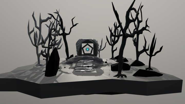 forgotten altar  Lowpoly 3D Model