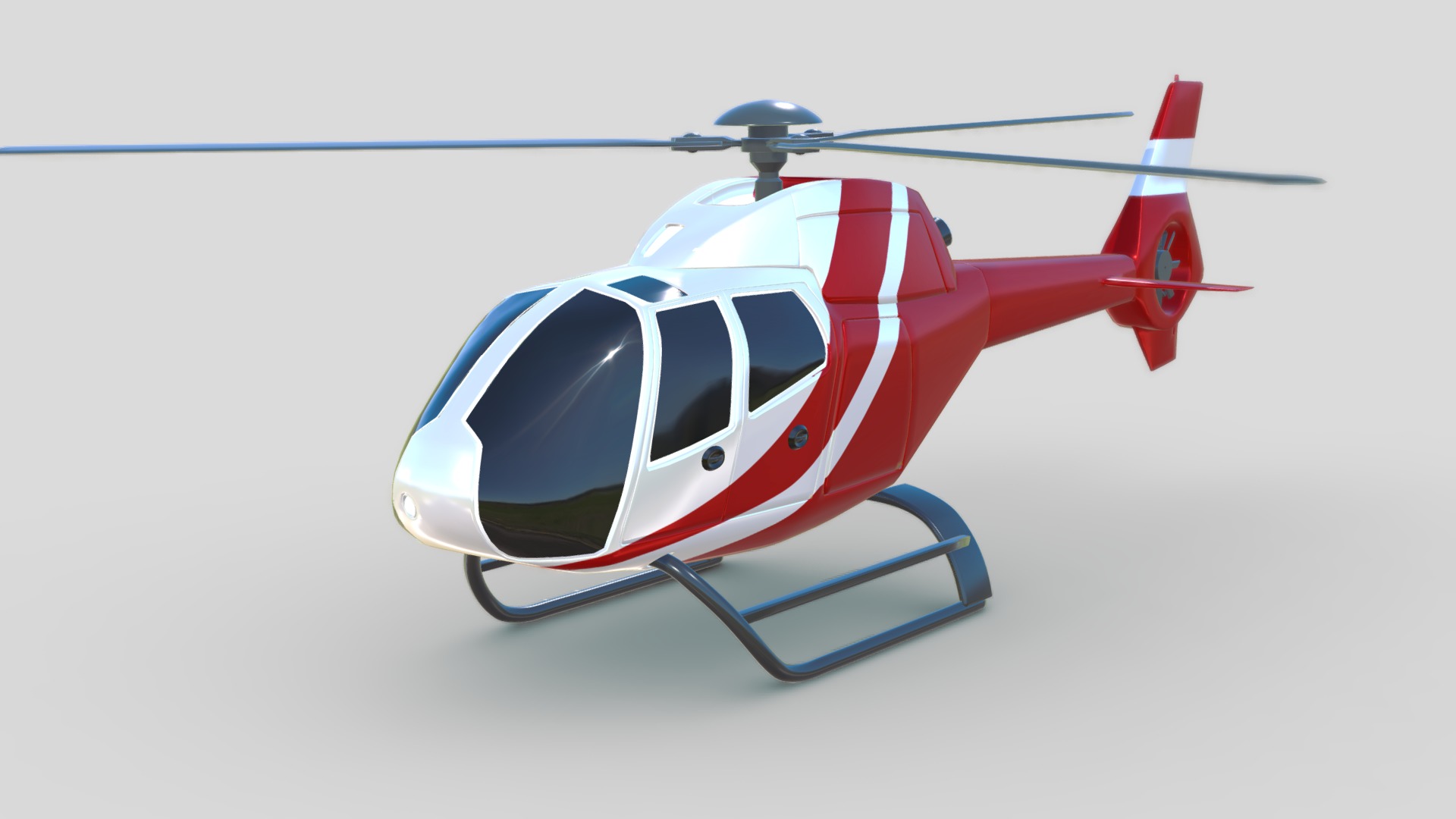 3D model Eurocopter Colibri EC-120B civil helicopter - This is a 3D model of the Eurocopter Colibri EC-120B civil helicopter. The 3D model is about a white and red helicopter.