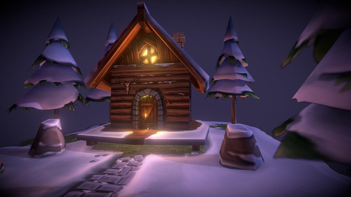 Winter cabin 3D Model
