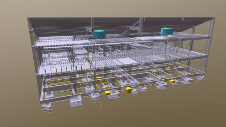 Estrutura, hidráulica e esgoto 3D Model