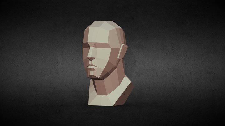 lowpoly man's head 3D Model