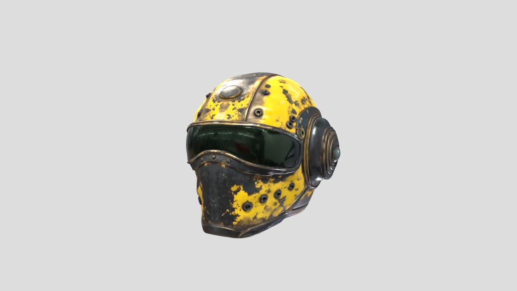 Steampunk Yellow Flight Helmet