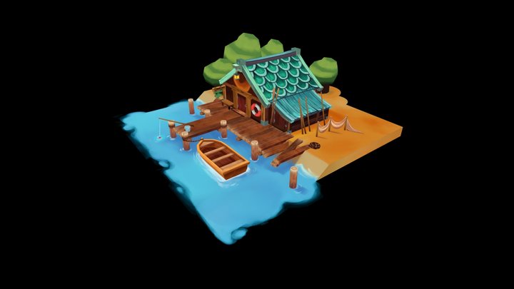 Fisherman's Hut 3D Model