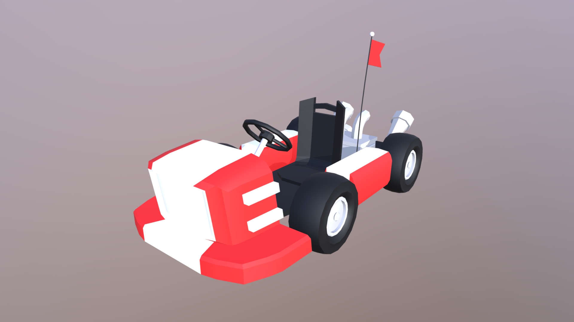 3D model Off Road Mini Kart 2 – Low Poly - This is a 3D model of the Off Road Mini Kart 2 - Low Poly. The 3D model is about a red and black toy car.
