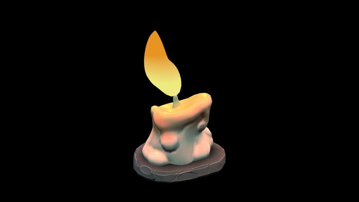 Stylized candle 3D Model