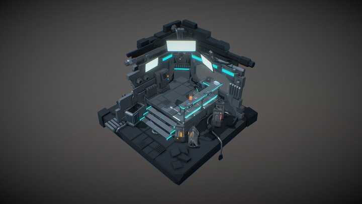 Cyberpunk Bar 3D Model