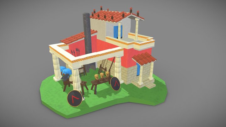 Greek Stylized Blacksmith 3D Model