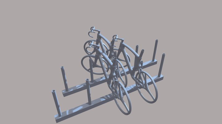 Bike Rack low mesh 3D Model