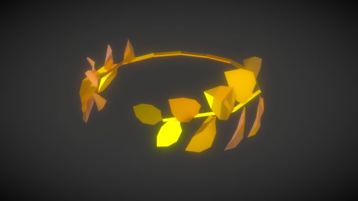 Gold Laurel Wreath - Lowpoly 3D Model