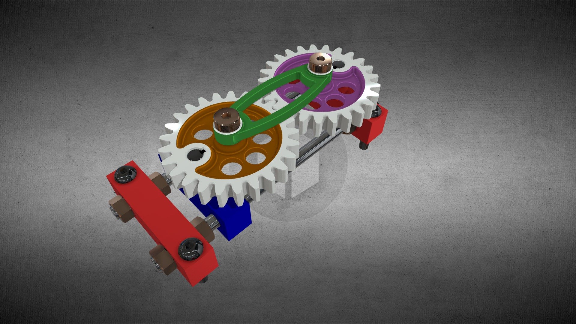 Reciprocating Eccentric Gears Mechanism - Download Free 3D model by