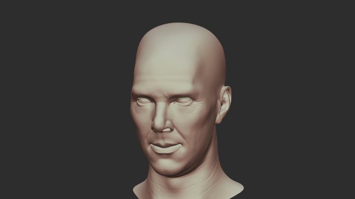 Realistic portrait of Benedict Cumberbatch 3D Model