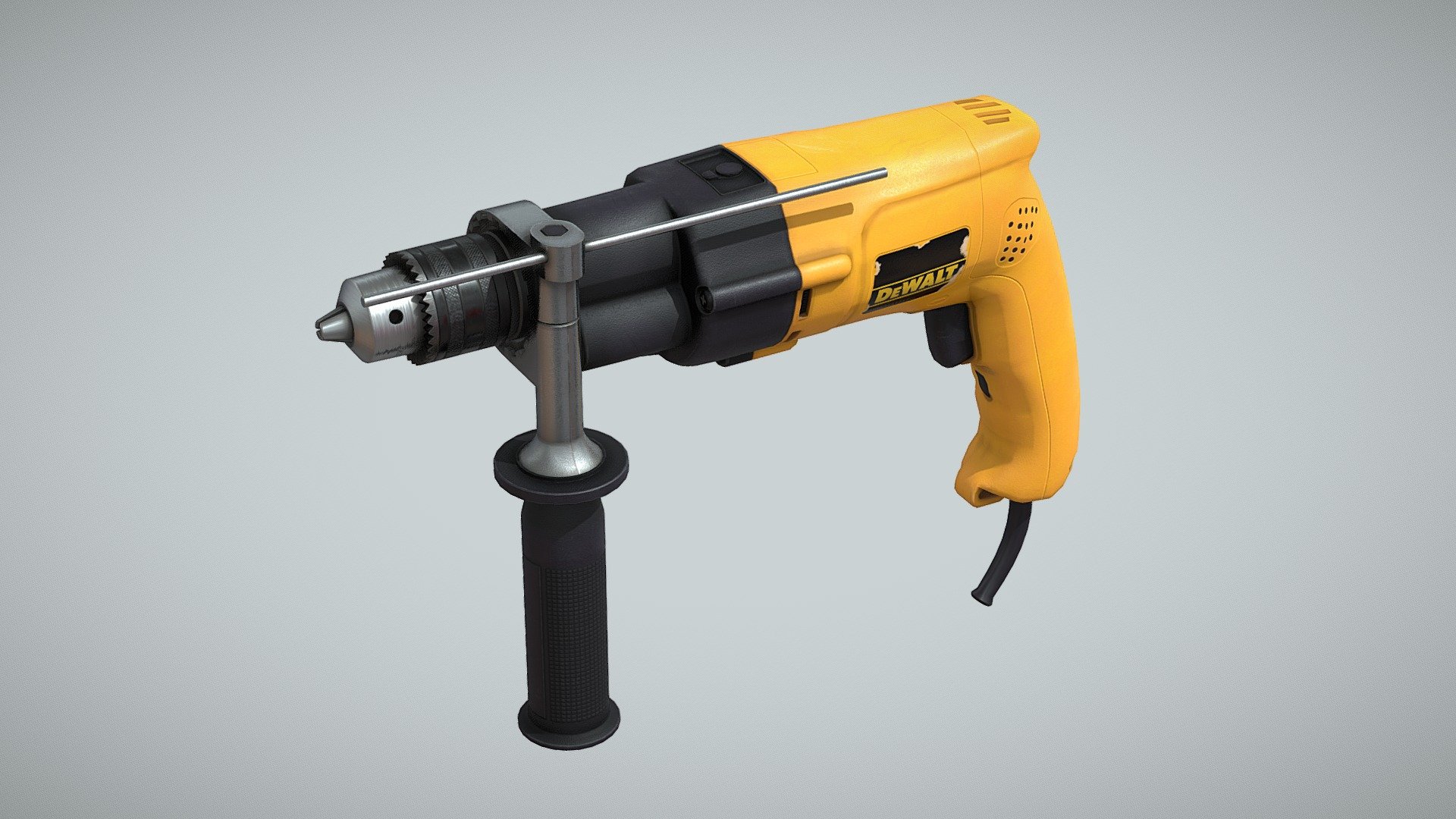 Pistol Grip Hammer Drill Dewalt — Sketchfab embed 3D viewer