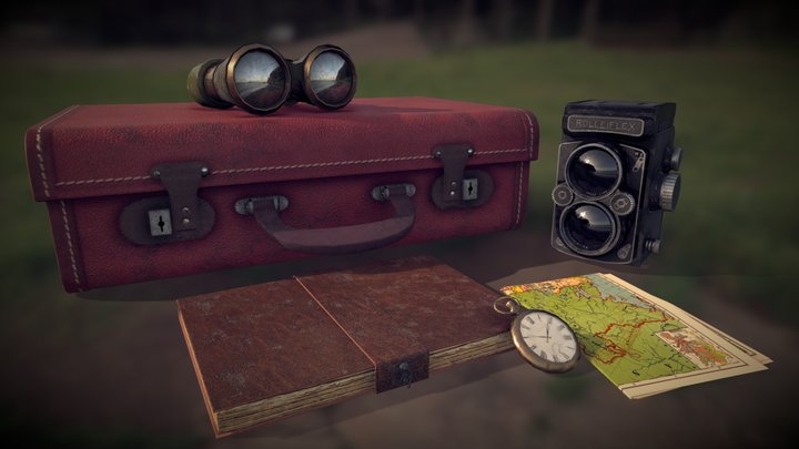 Vintage Travel Asset Pack 3D Model