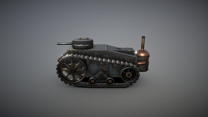 steampunk tank Ratten Reich 3D Model