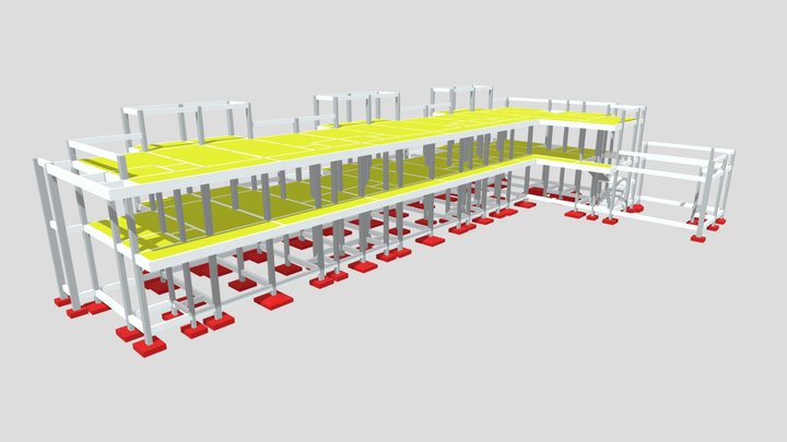 PROJETO ESTRUTURAL MULTIRESIDENCIAL 2 PAVIMENTOS 3D Model