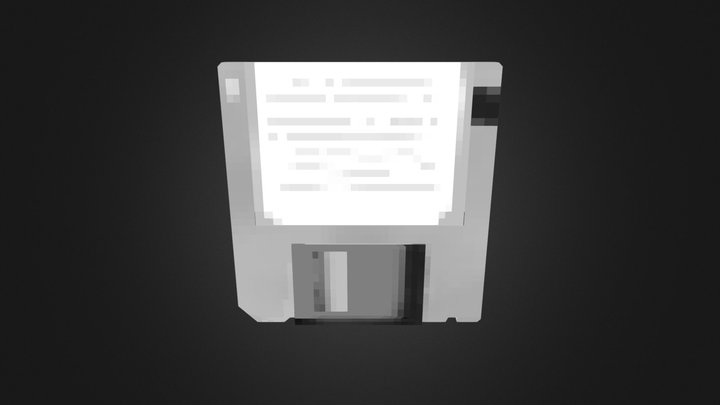 Black and White Floppy Disk 3D Model