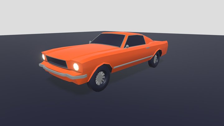 Lowpoly 1960 Ford Mustang 3D Model
