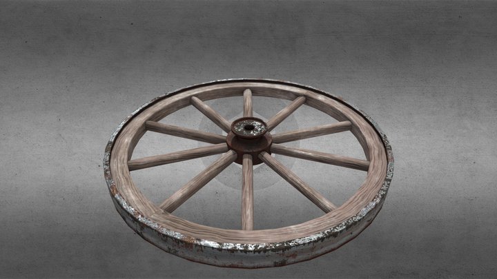 Old Cart Wheel 3D Model