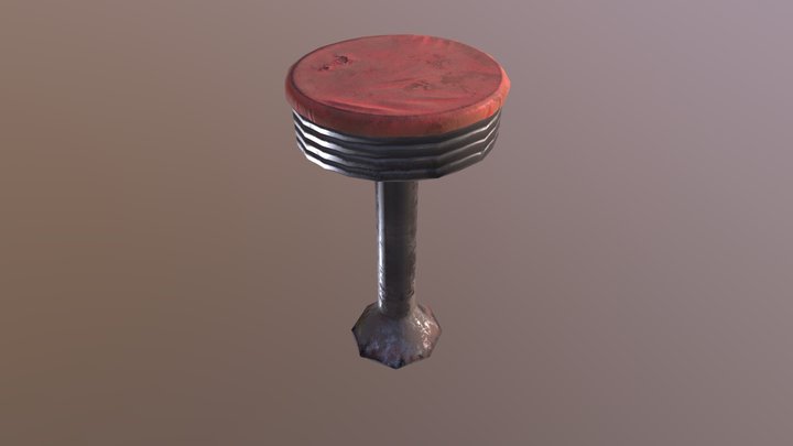 Old Vintage Diner Chair 3D Model
