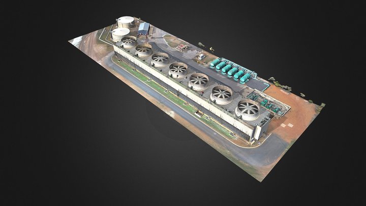 Power Station Cooling Plant 3D Model