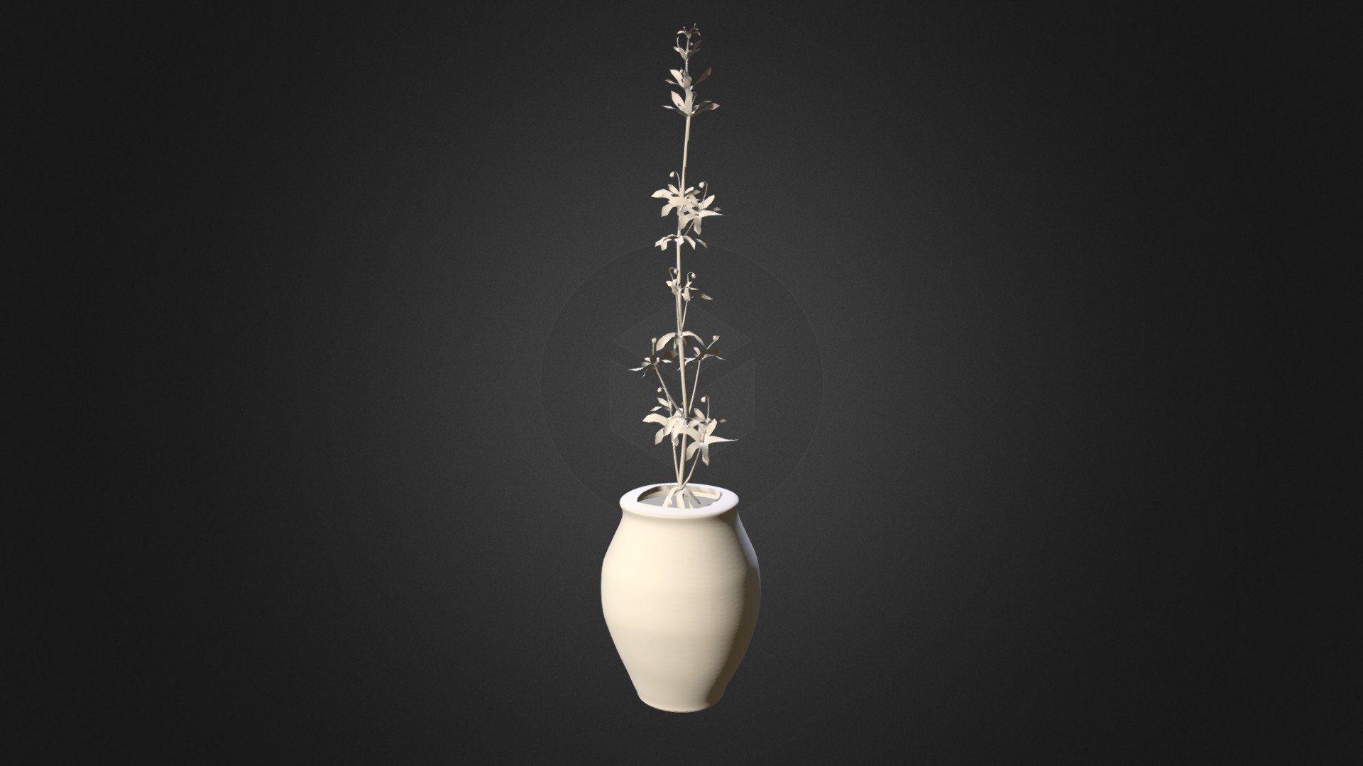 Vase with plant — Sketchfab embed 3D viewer