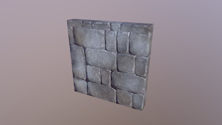 Modular Stone Wall 3D Model