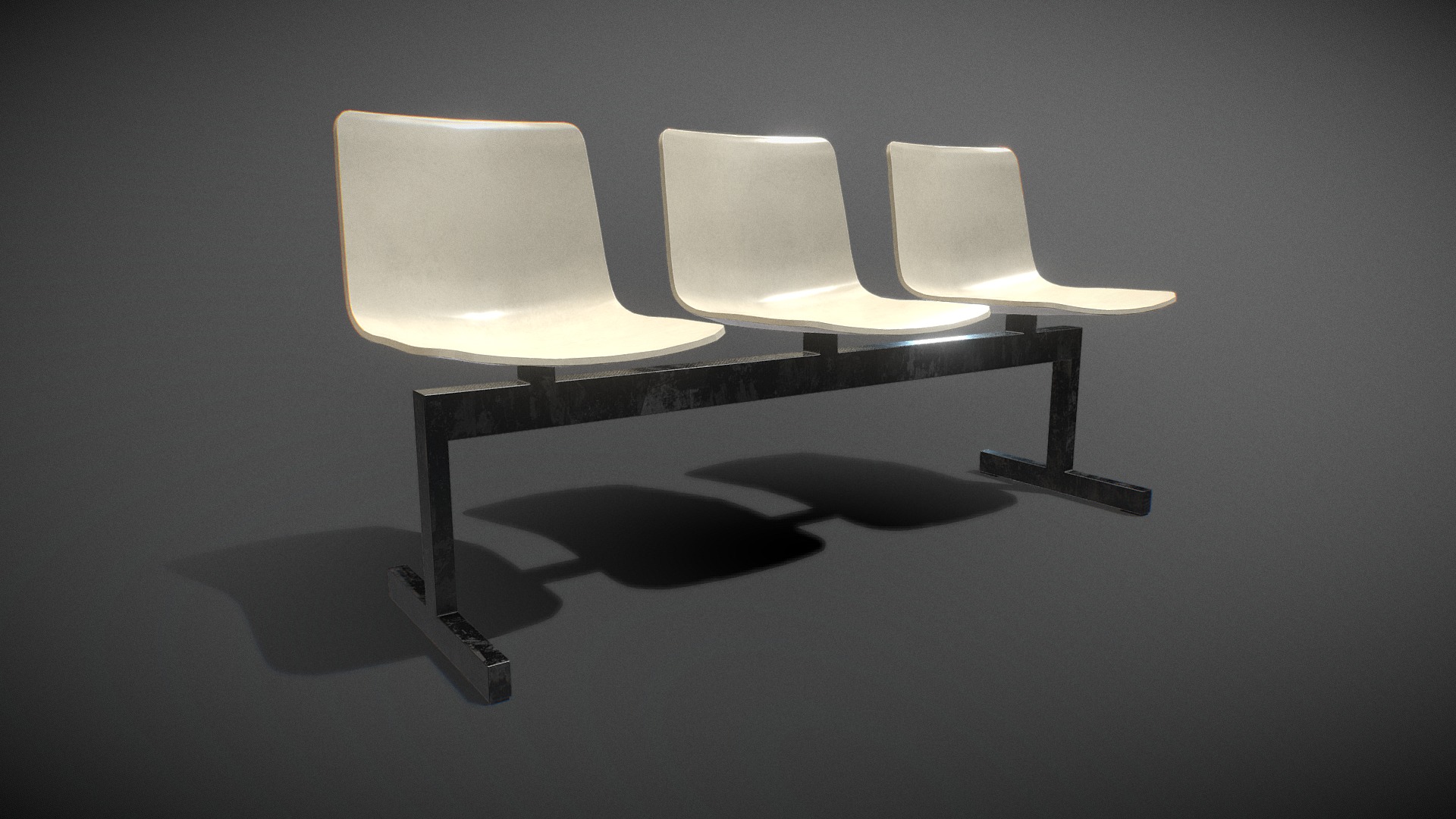 3D model Pato Bench-Steel Low-poly - This is a 3D model of the Pato Bench-Steel Low-poly. The 3D model is about a table with a lamp on it.