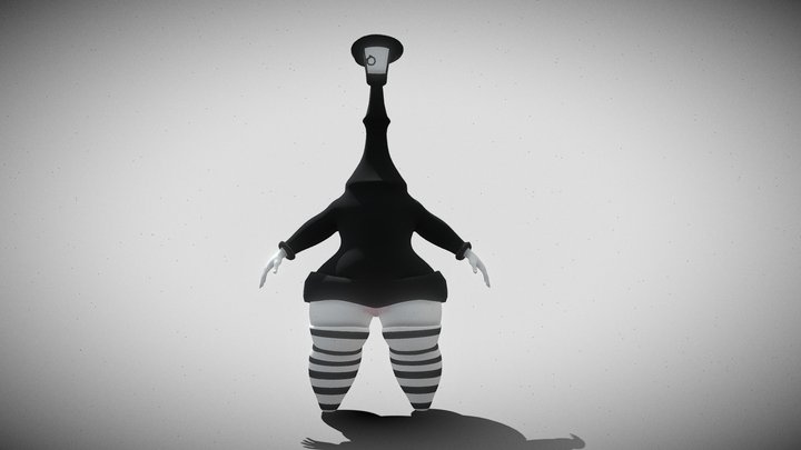 lamp animated with rigg 3D Model