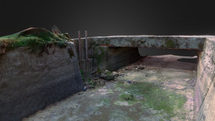 dry countryside canal bridge 3D Model
