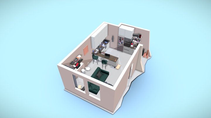 bright room_retry school 3D Model