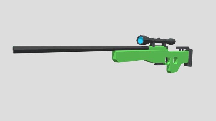 Low Poly Sniper 3D Model
