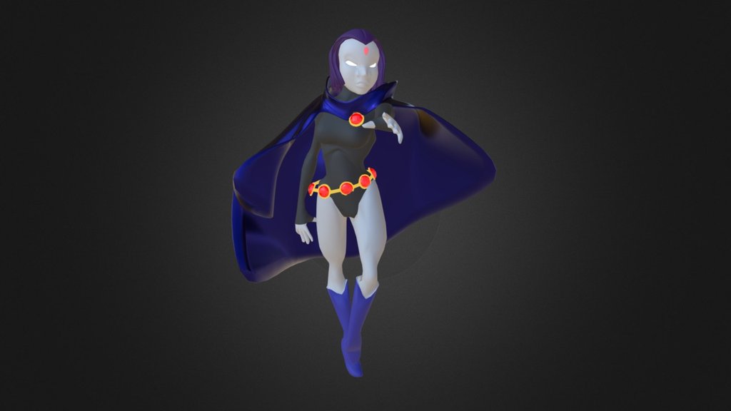 raven teen titans original Low-poly 3D Model