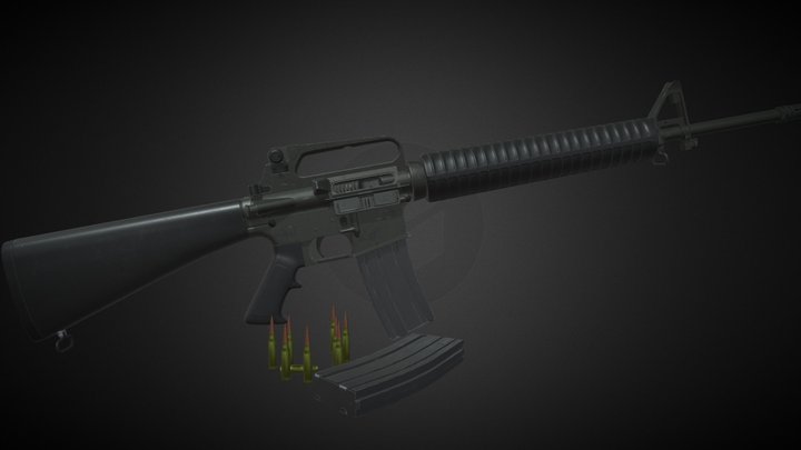 M16 A2 Rifle 3D Model