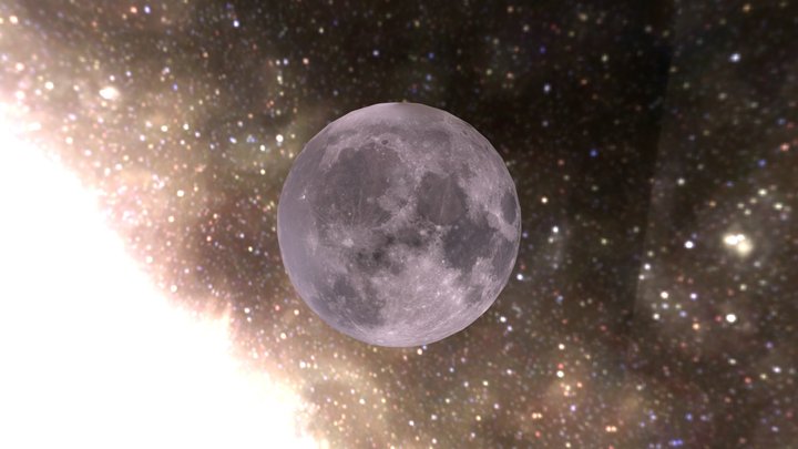 Realistic Low-Poly Moon 3D Model – PBR Textured 3D Model