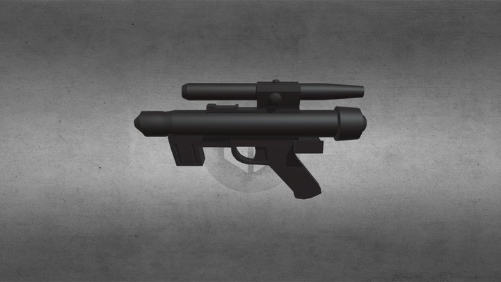 Low poly Imperial Blaster Pistol 3D Model