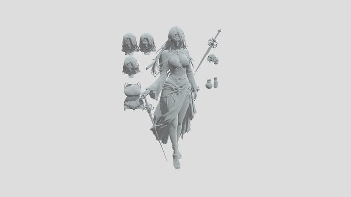 Elegant Ornate warrior 3D Model