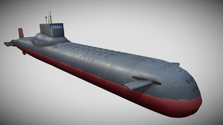 Submarine Hand-Painted 3D Model