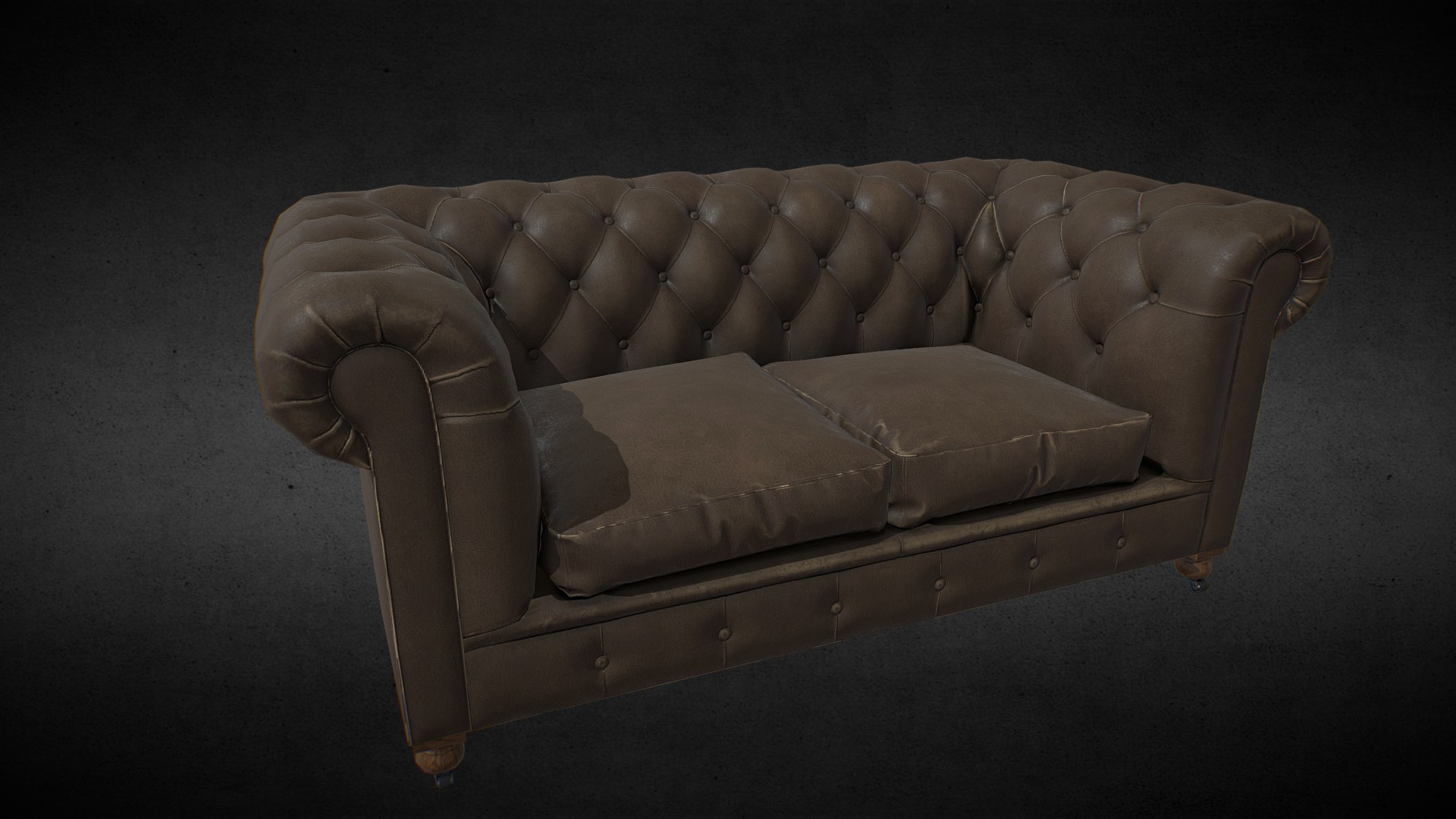 3D model Armchair04 - This is a 3D model of the Armchair04. The 3D model is about a brown leather couch.